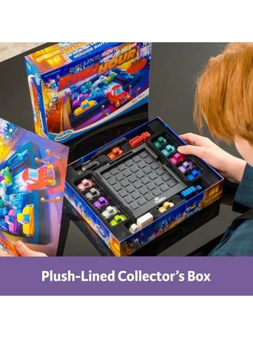 Deluxe Logic Game - ThinkFun Rush Hour - 120 Traffic Challenges & Metallic Limo